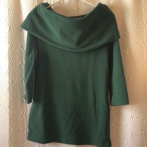 Hunter green fleece cowl